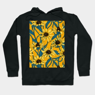 Yellow Rudbekia on yellow Hoodie